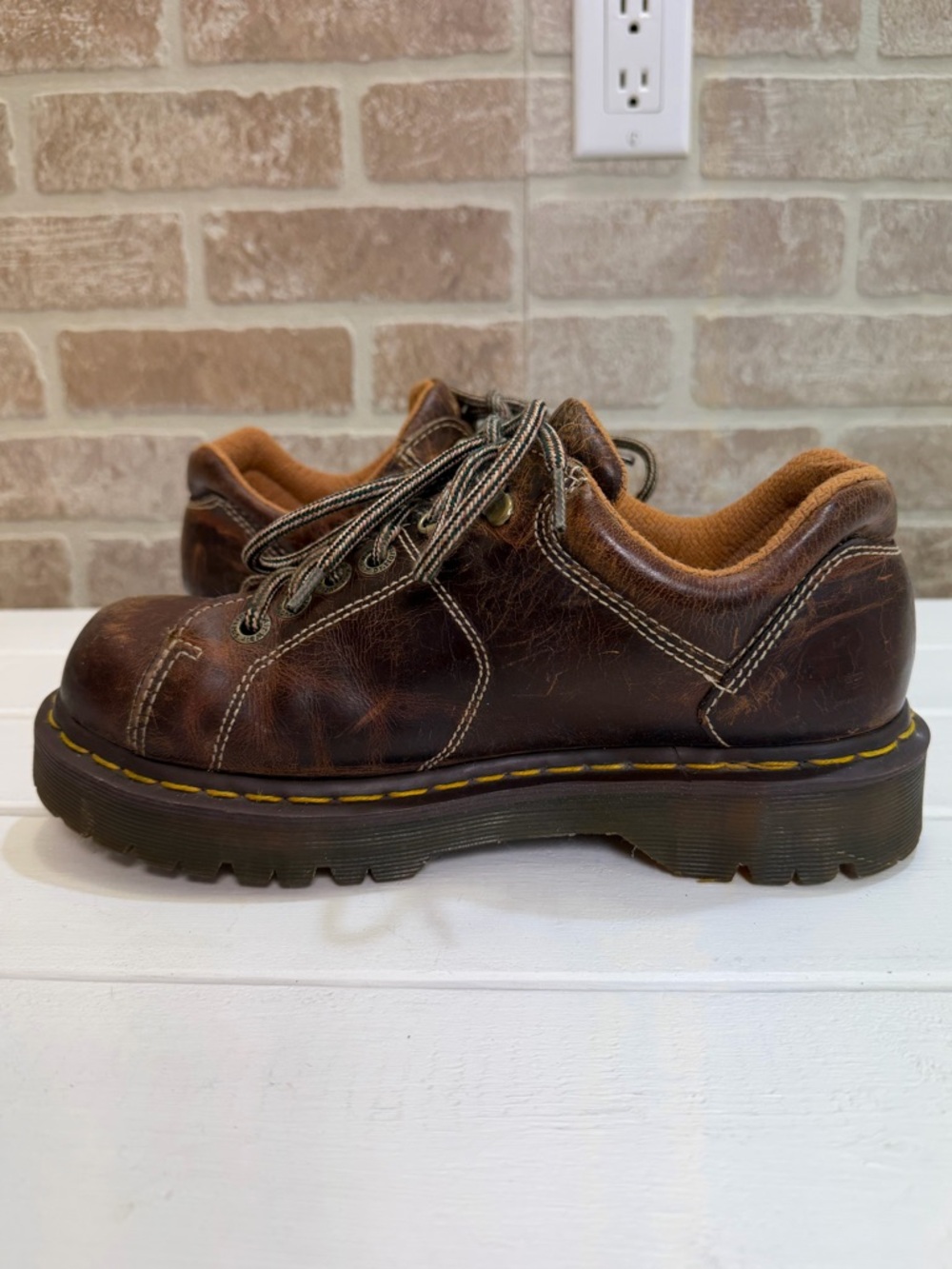 Doc Martens 10940 Grizzly Leather Chunky Lace Up Derby Men’s Sz 8 Vtg Y2k - Picture 6 of 11